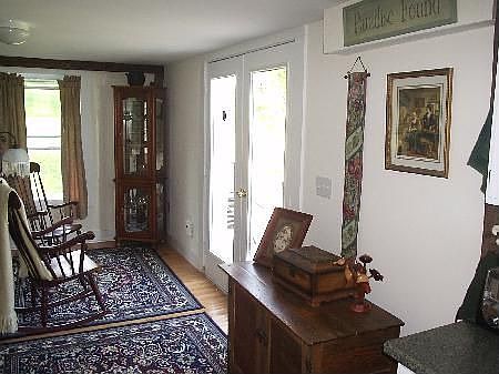 Doors lead to deck