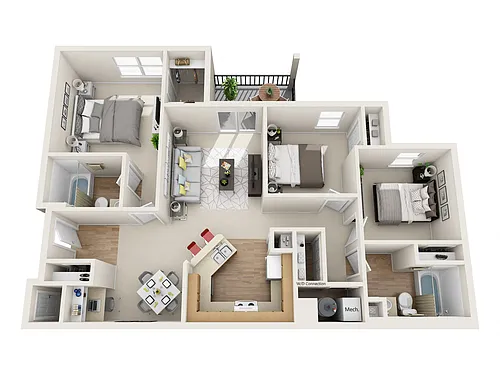 Floor plan Loveland 3 Bedroom 2 Bathroom (I)