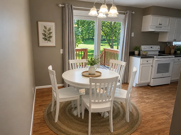 Dining area - private deck off sliding glass door