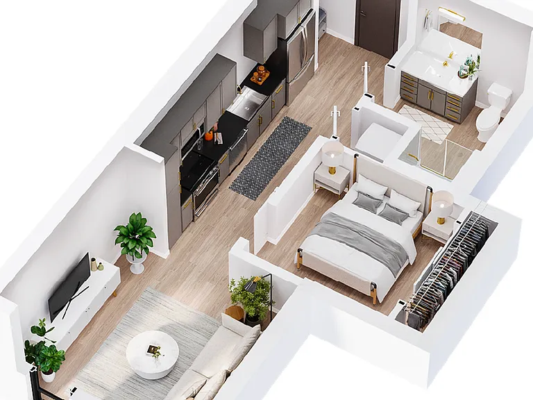 3D Jasper - One Bedroom Floor Plan - Salt Lake City, UT 3D Jasper - One Bedroom Floor Plan - Salt Lake City, UT