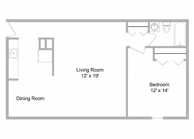 Floor plan One Bedroom Deluxe