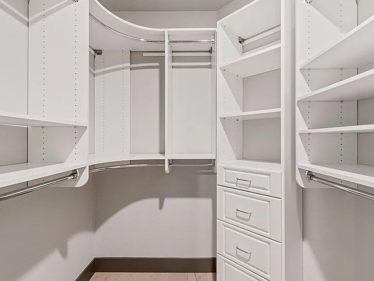 Walk-in closets with built-in shelving