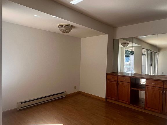 Dining area with built in cabinets