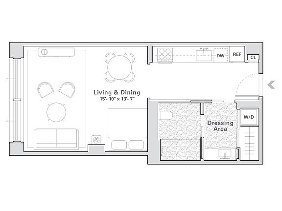 2nd image of 547 W 47th St Room 522