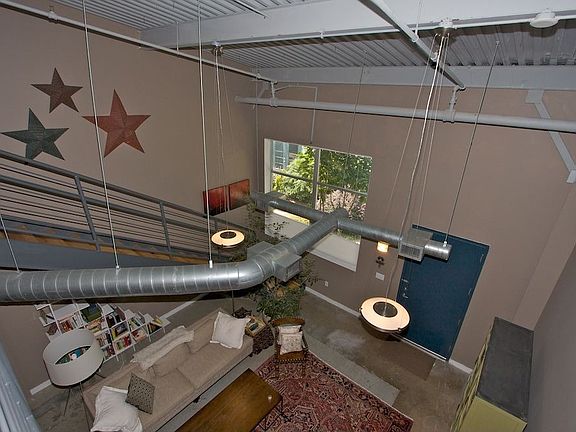 Cool industrial feel with exposed beams
