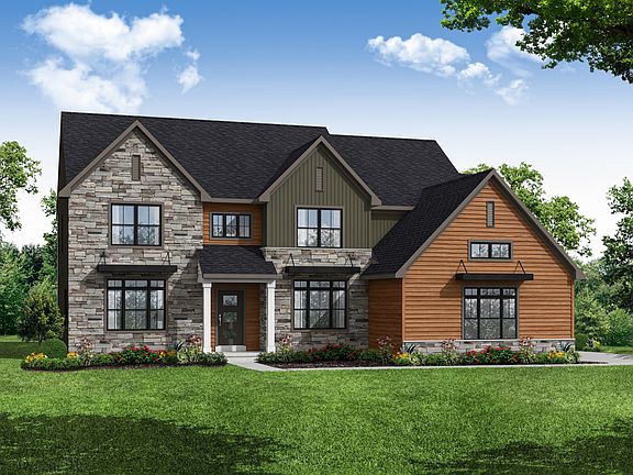 Front elevation of the Avondale model from Garman Builders