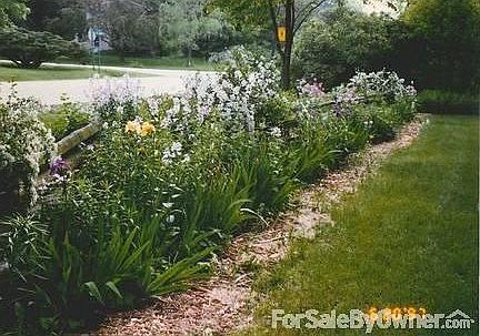 Front yard fence line landscaping
