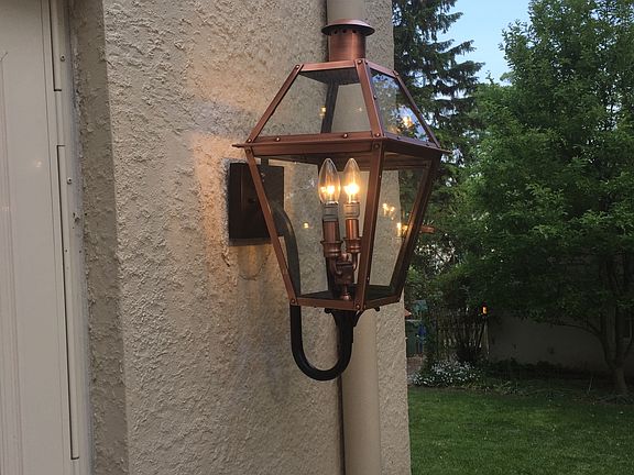 1 of 3 Outside Copper Lamps