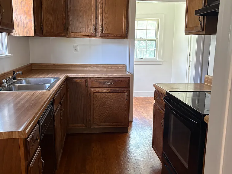 View of kitchen from dining room.