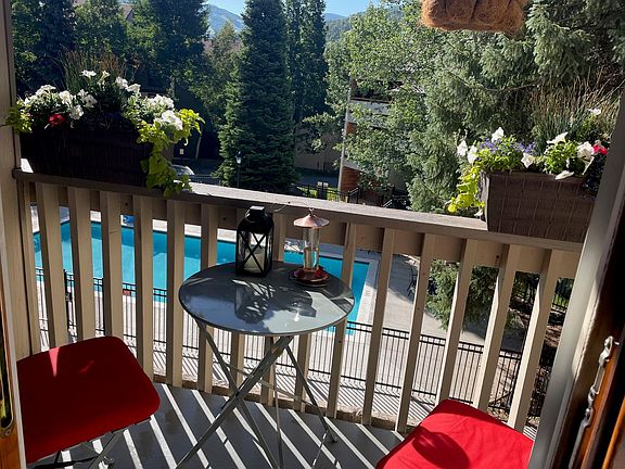 Looks Down over the heater pool and up to Vail Mountain Views