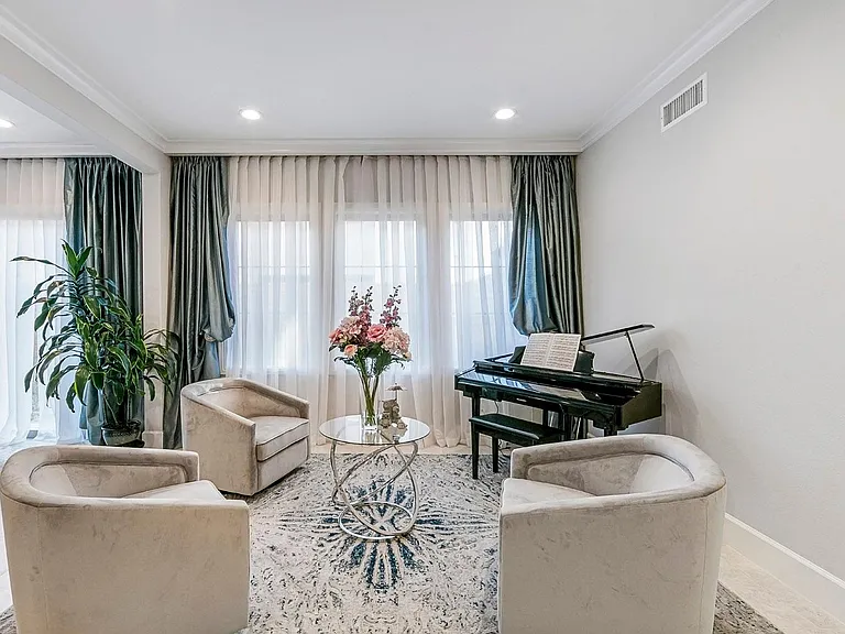 Custom window treatments throughout this stunning home have been done for you! This home has been completely furnished and is all avail for purchase so you don't have to take the time to do it!