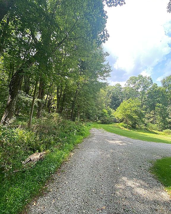 End of private gravel drive