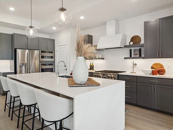 Kitchen with pendant lighting