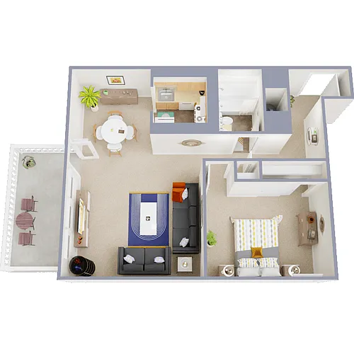 Floor plan 1 Bed 1 Bath