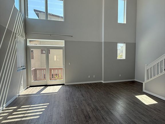 Living room with vaulted ceiling