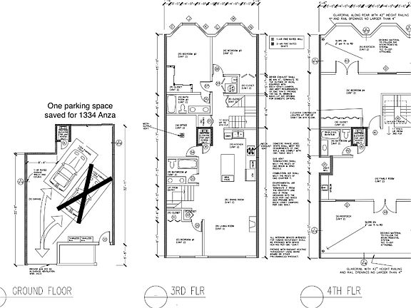 One garage parking space in building saved for condo unit 1334. Other space saved for lower condo unit in building.