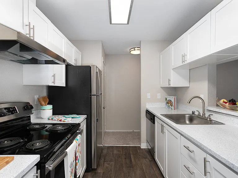 Bayview Apartment Homes Galley Kitchen and Appliances