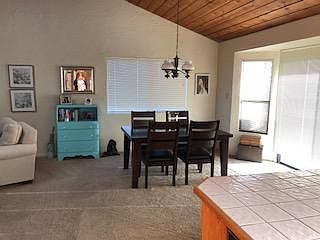 from kitchen looking onto dining room