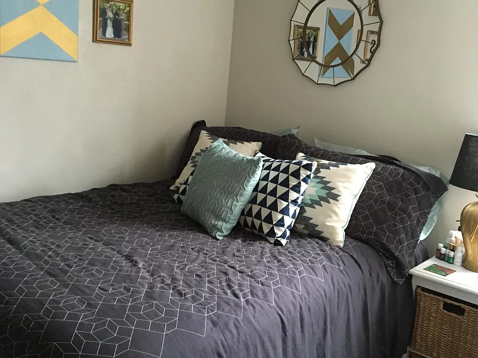 There is room for couch and desk in this very same bedroom