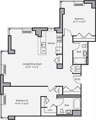 1217 sq ft apartment