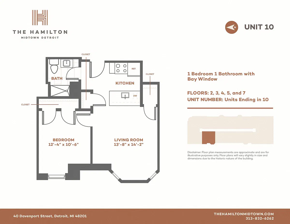 Floor plan 1 Bedroom Bay - Floorplan 10