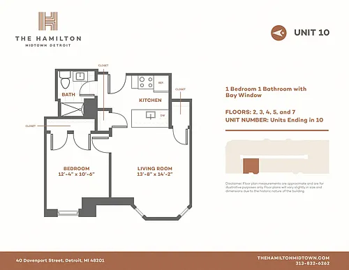 Floor plan 1 Bedroom Bay - Floorplan 10