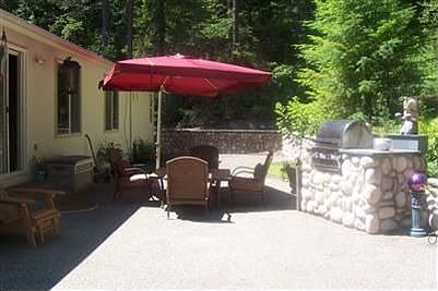 Custom BBQ and aggregate patio