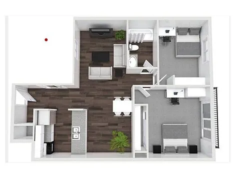 Floor plan CV2 2x1 w/ Bedroom balcony/patio