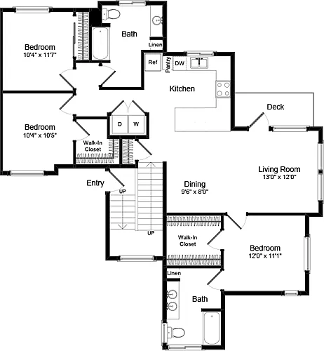 Floor plan Three Bed C-2 - Phase III