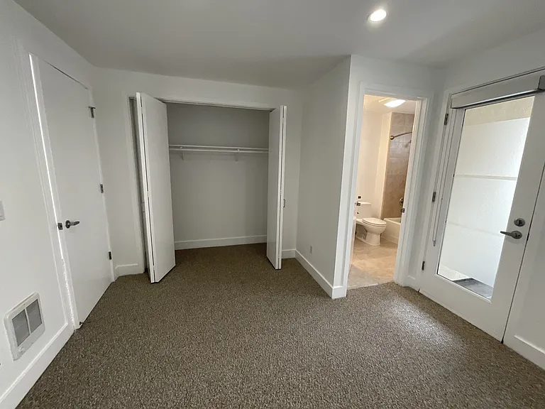 Enclosed primary suite for privacy.