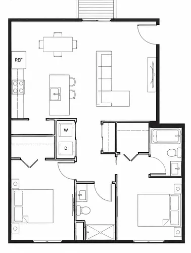 Floor plan Northwood North 2Bed 2 Bath