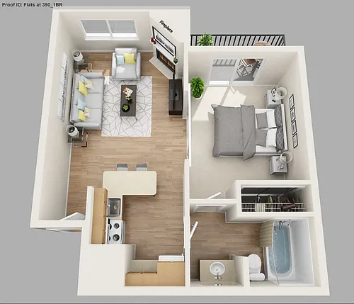 Floor plan 1 Bedroom - Standard