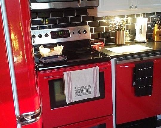 Granite countertops, marble tile