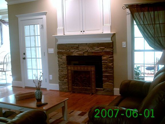 Beautiful Stone Fireplace Custom TV niche