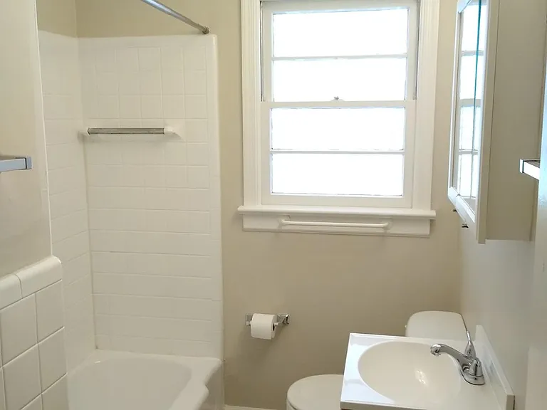spruced-up, airy bathroom.