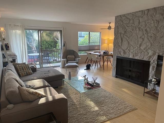 living room with fireplace