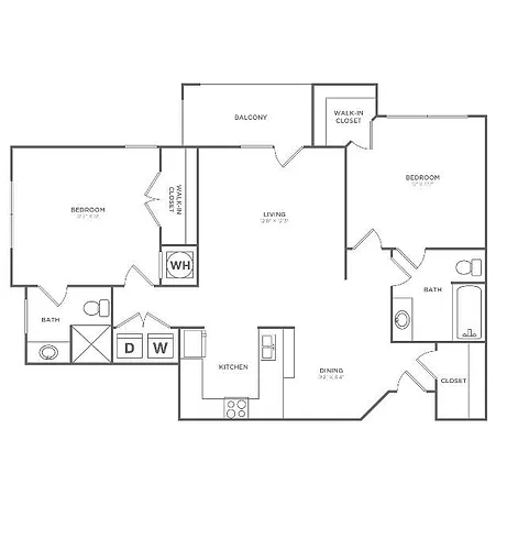 Floor plan Brighton (1009 SF)