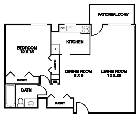 Floor plan Tower 3 | 1 Bed | A1B