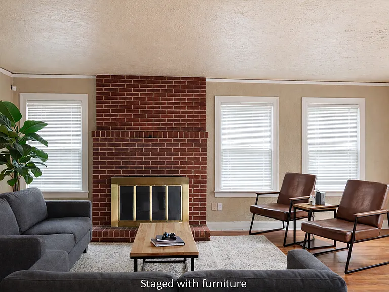 Extra large living room with fireplace