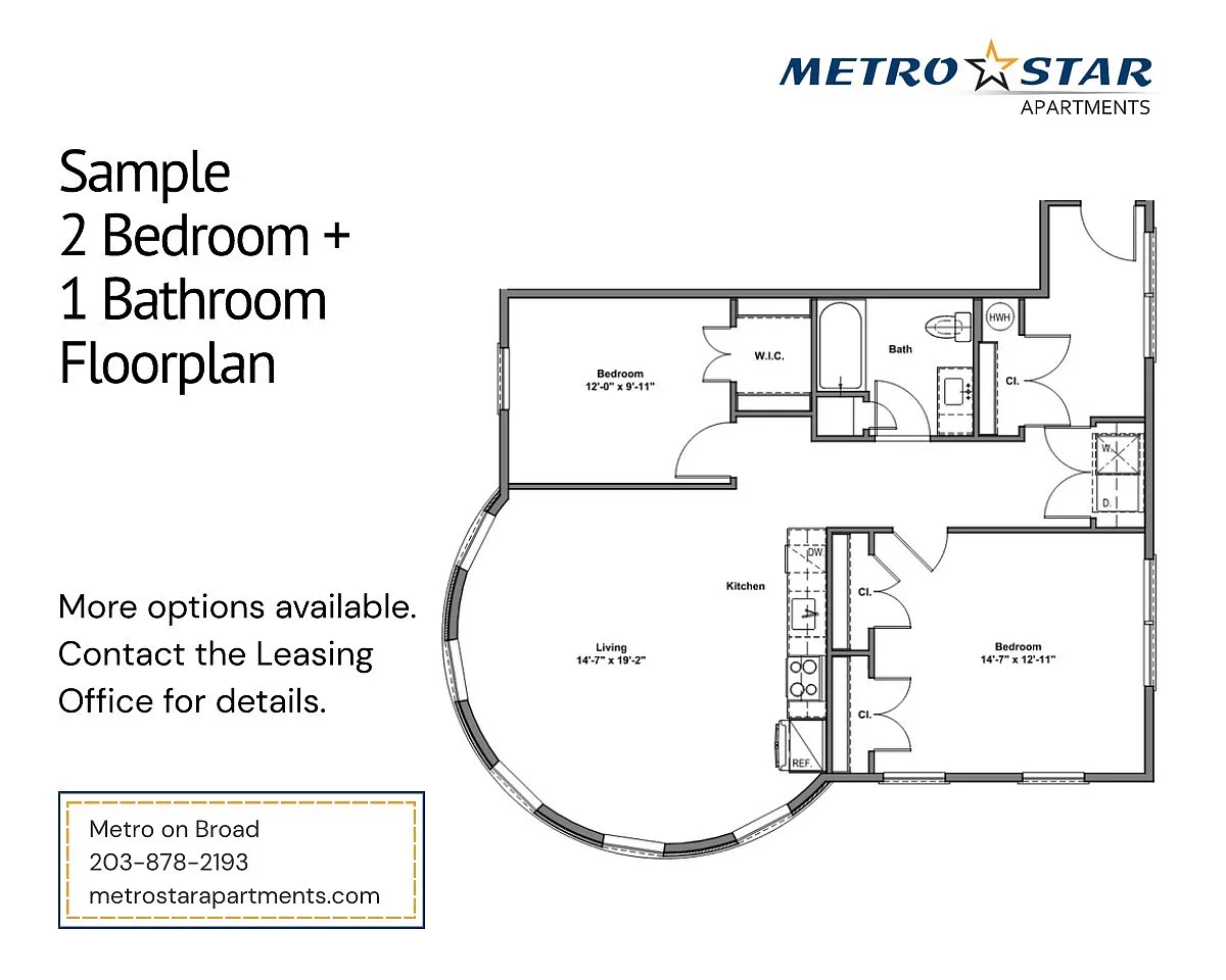 Floor plan Two Bed One Bath