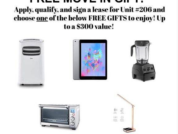 FREE GIFT with signing of 12 month lease!