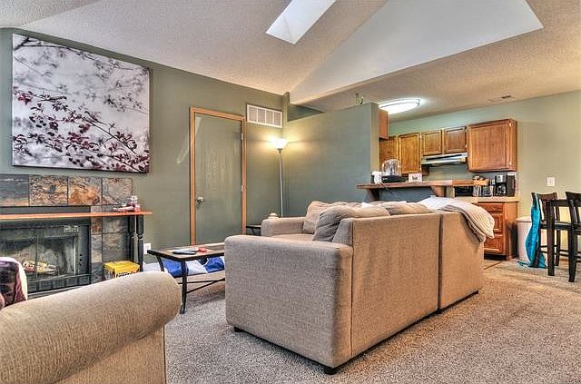 Living Room with skylights
