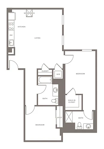Floor plan B08 - Two Bedroom