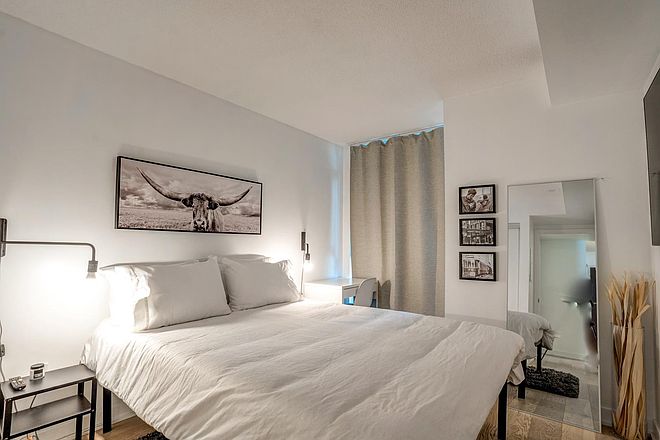 A fully furnished room.