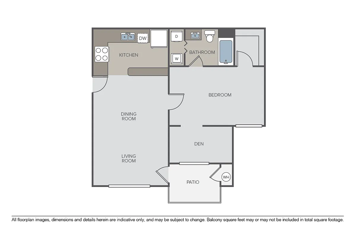 Floor plan Plan 1B + Den