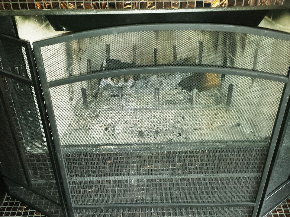 Glass tile Fireplace