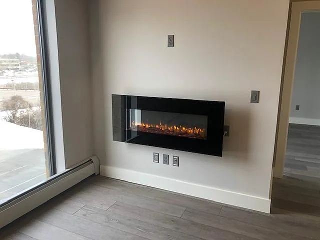 Wall mounted fireplace