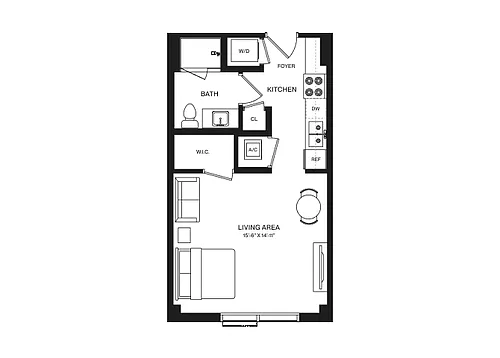 Floor plan Studio-S3A