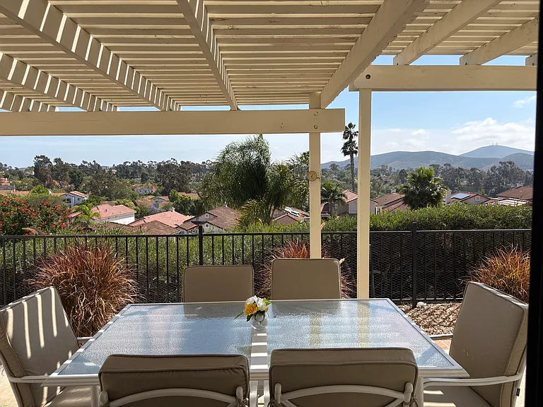 Stunning view from outdoor dining table