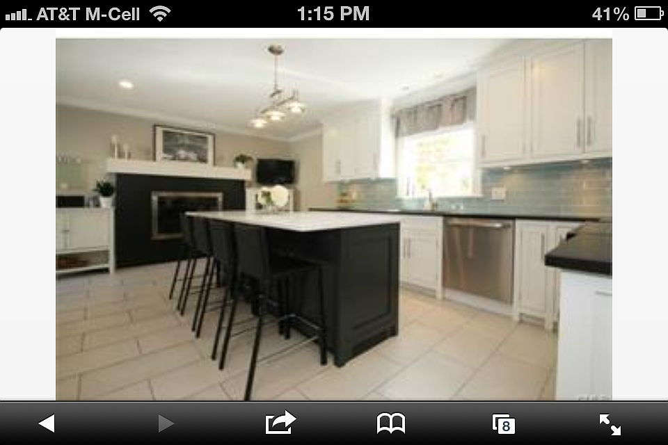 kitchen with fireplace